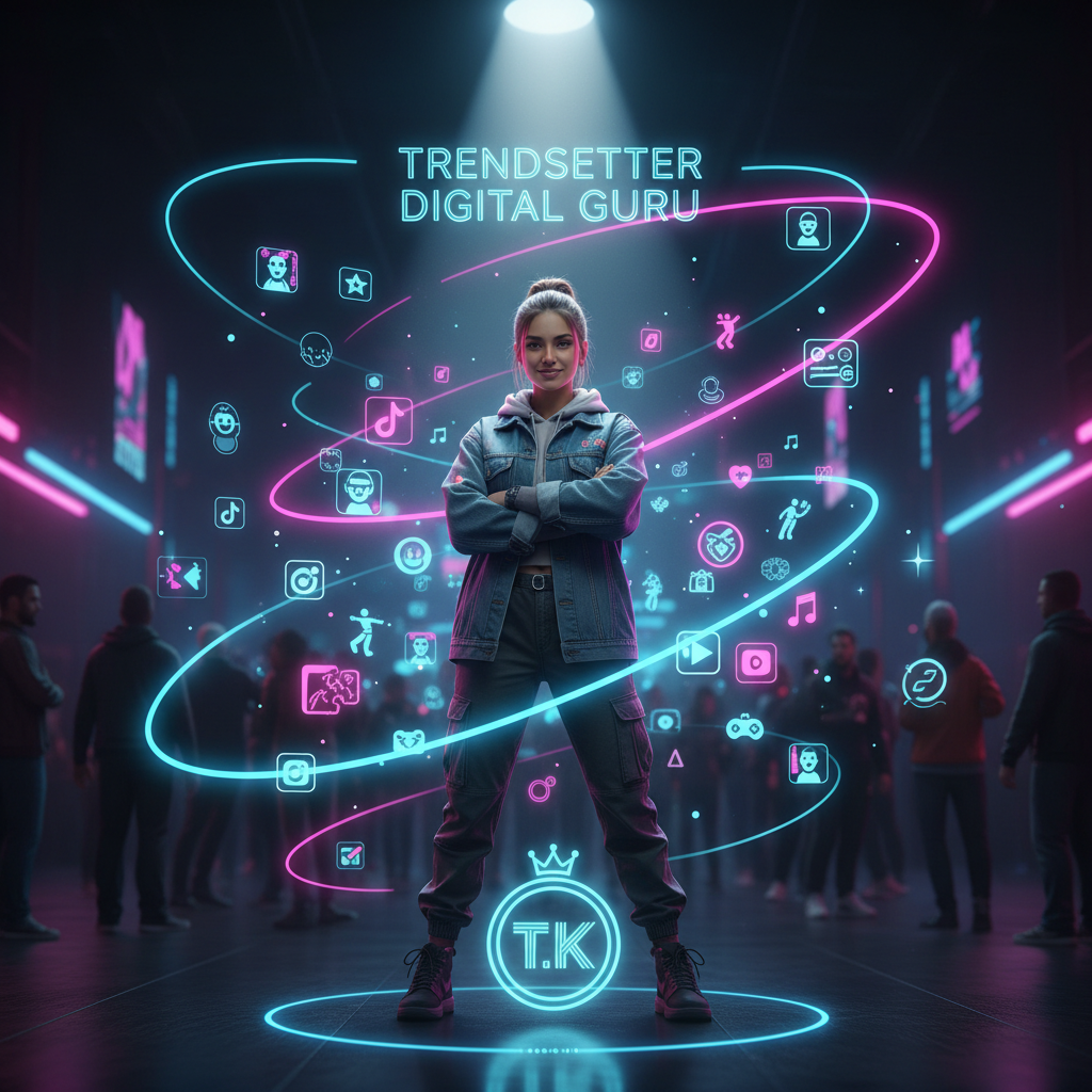 Confident TikTok creator standing out from the crowd
