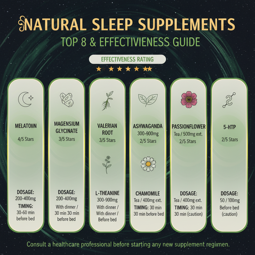 Infografía con los 15 mejores suplementos naturales para dormir mejor