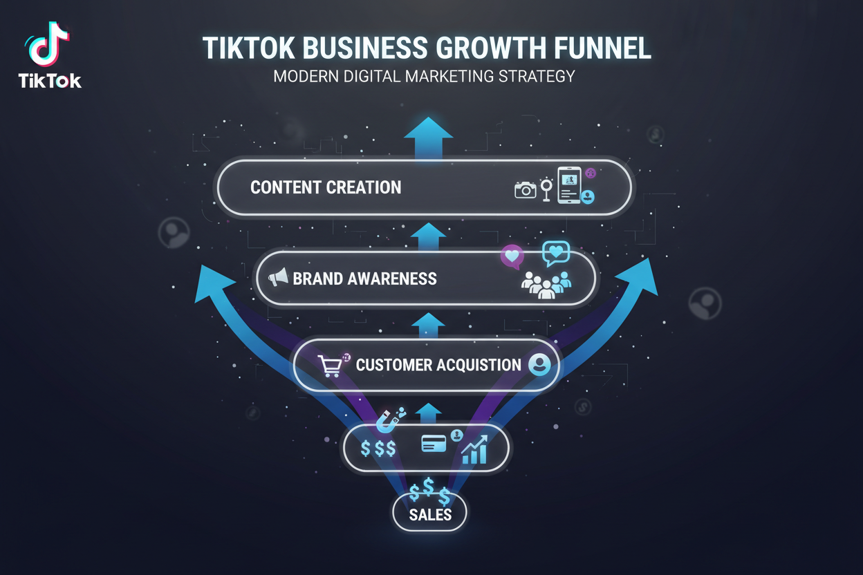 TikTok business funnel from content to customer acquisition