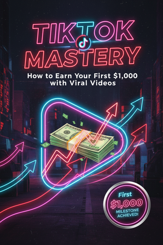 Ebook cover for TikTok Mastery earn your first $1000 with viral videos