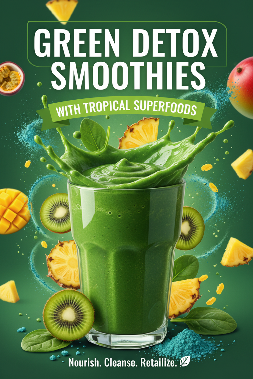 Ebook cover for green detox smoothies with tropical superfoods