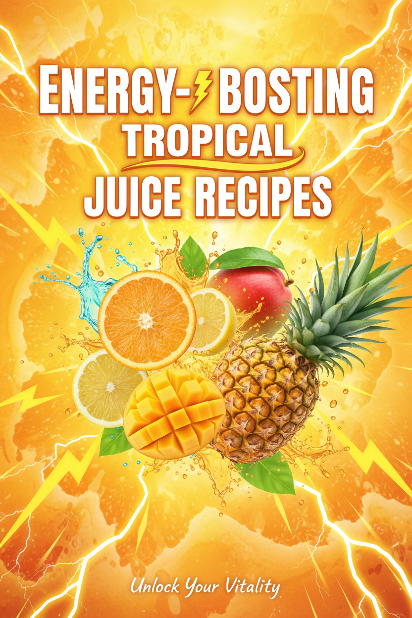 Ebook cover with energetic tropical juice design