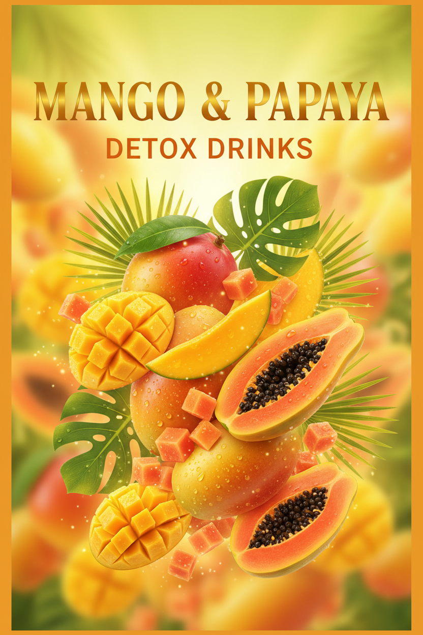 Ebook cover for mango and papaya detox drinks