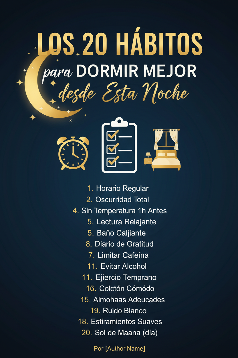 Ebook cover Los 20 Hábitos para Dormir Mejor desde Esta Noche