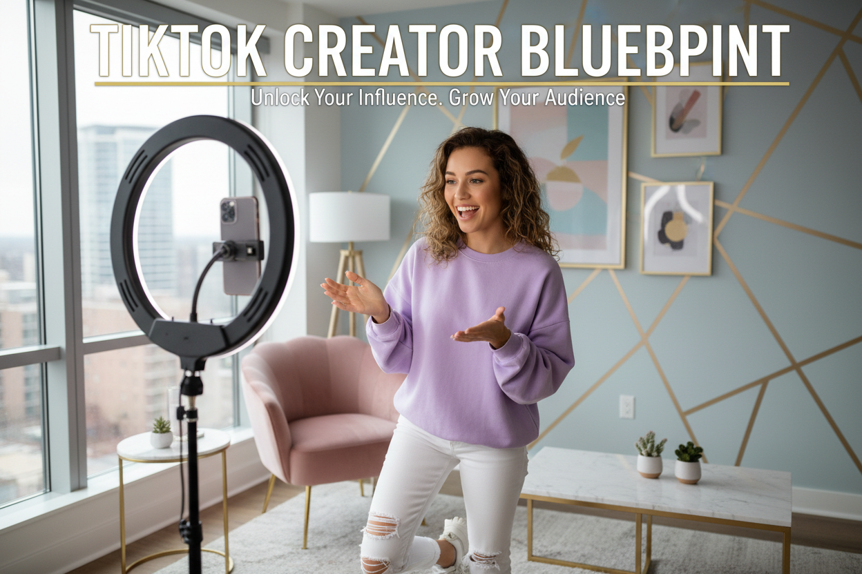 Creador de contenido grabando un video de TikTok